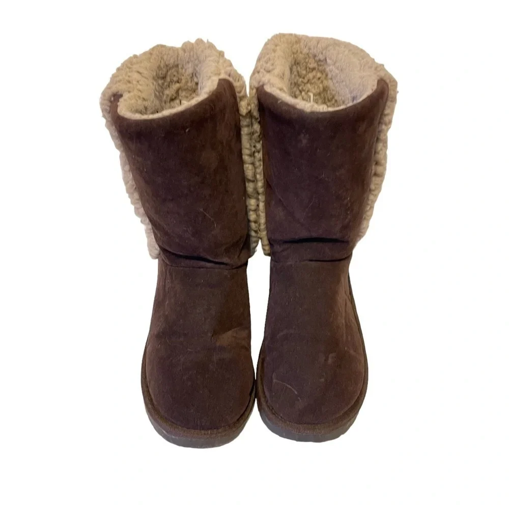 Women’s Brown Suede MUK LUKS Winter Boots - Picture 4 of 7